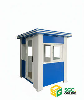 cabin bảo vệ 2 người ngồi màu xanh trắng lắp đặt tại trung tâm viettel